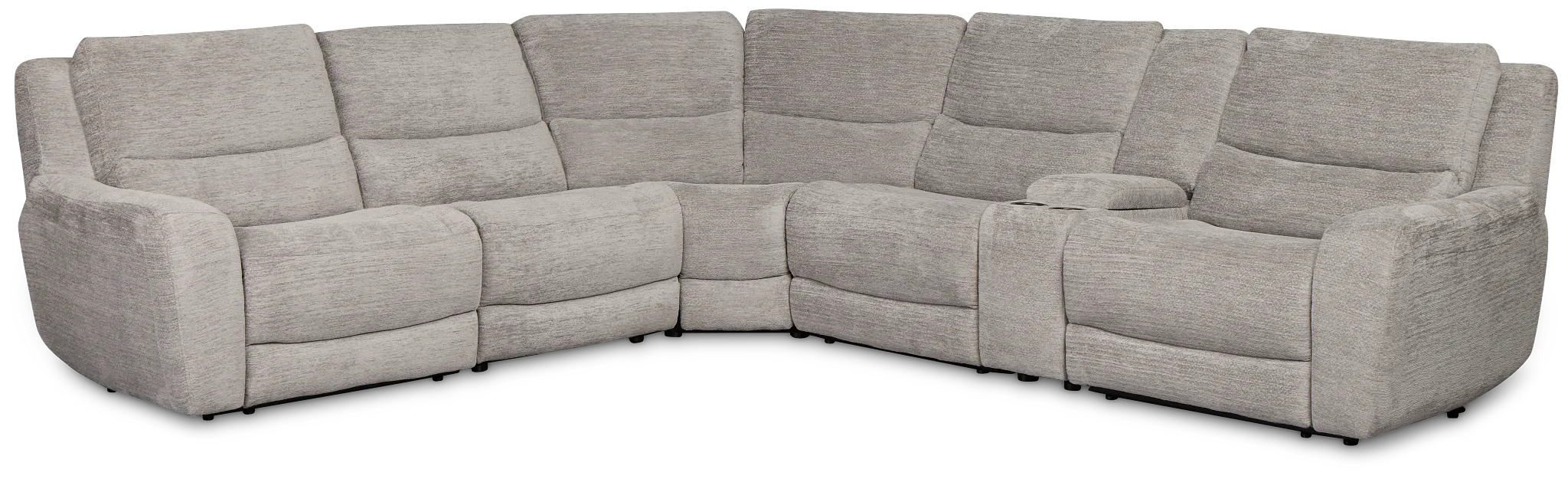 Bennett Gray Fabric Medium Triple Power 2-arm Sectional