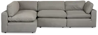 Grant Light Gray Fabric 4-piece Modular Sectional