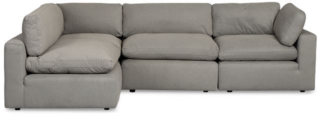 Grant Light Gray Fabric 4-piece Modular Sectional