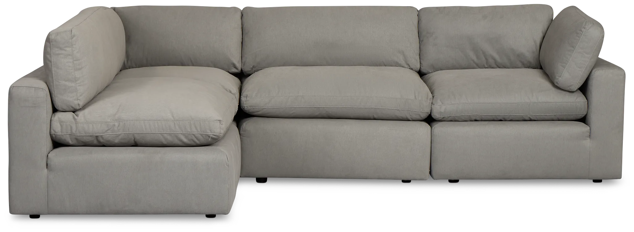 Grant Light Gray Fabric 4-piece Modular Sectional