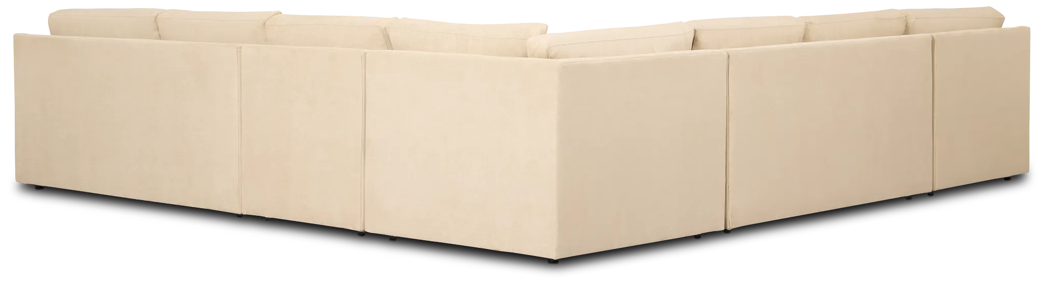 Hudson Beige Fabric Large Left Chaise Sectional