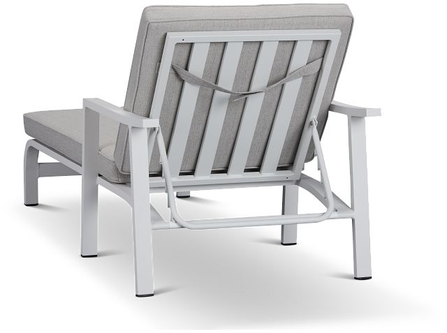 Bahama White Gray Cushioned Chaise