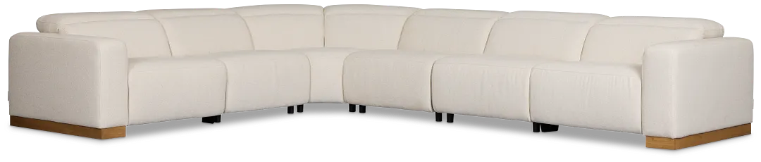 Leona Light Beige Fabric Medium Dual Power 2-arm Reclining Sectional