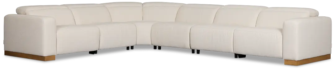 Leona Light Beige Fabric Medium Dual Power 2-arm Reclining Sectional Leona Light Beige Fabric Medium Dual Power 2-arm Reclining Sectional