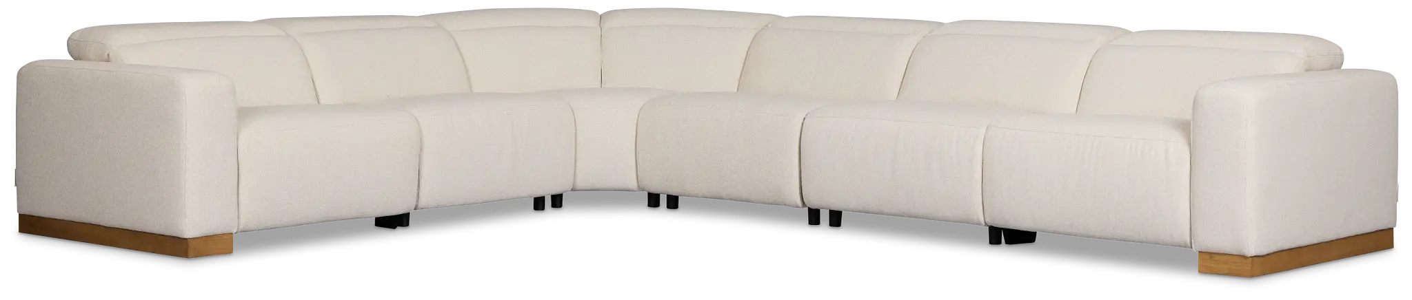 Leona Light Beige Fabric Medium Dual Power 2-arm Reclining Sectional Leona Light Beige Fabric Medium Dual Power 2-arm Reclining Sectional
