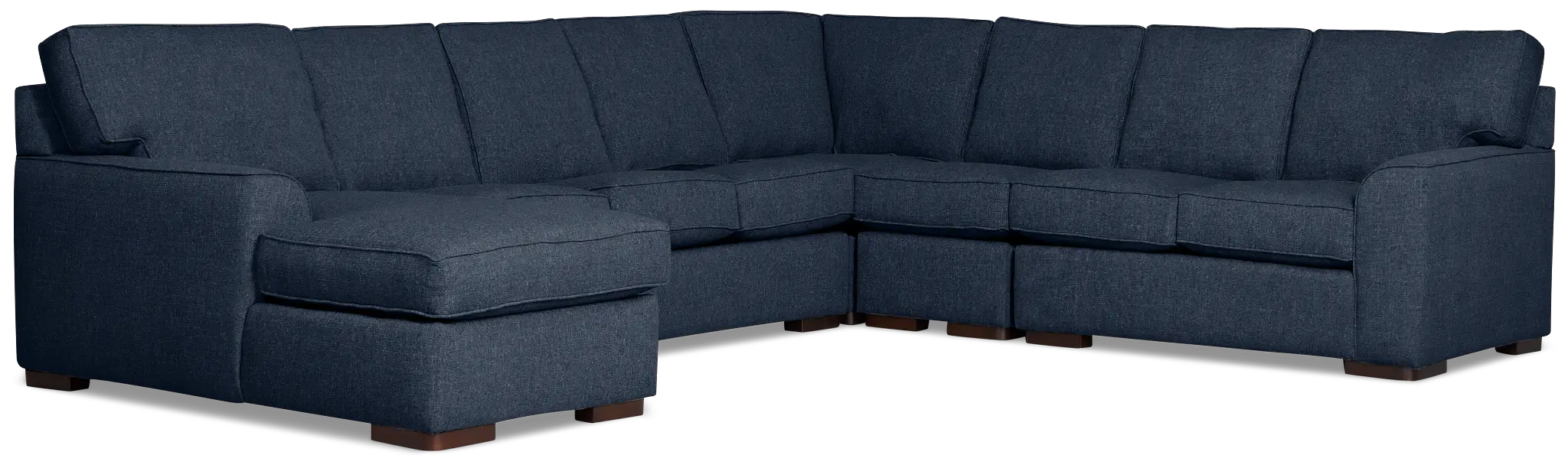Sinclair Dark Blue Fabric Left Chaise Innerspring Sleeper Sectional Sinclair Dark Blue Fabric Left Chaise Innerspring Sleeper Sectional