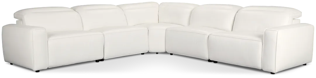 Tidal White Lthr/vinyl Small Two-arm Power Reclining Sectional