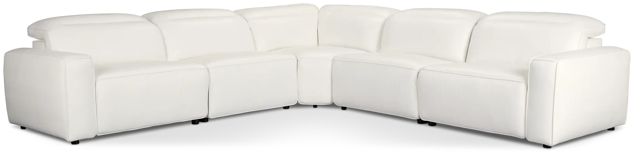Tidal White Lthr/vinyl Small Two-arm Power Reclining Sectional Tidal White Lthr/vinyl Small Two-arm Power Reclining Sectional