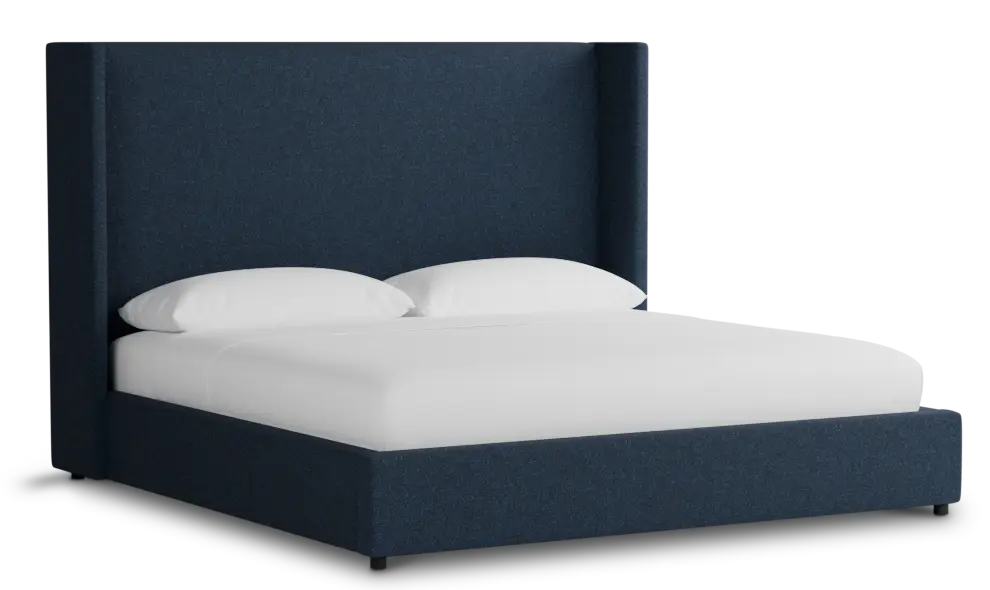 Captiva Elite Dark Blue 60" Upholstered Shelter Bed Captiva Elite Dark Blue 60" Upholstered Shelter Bed