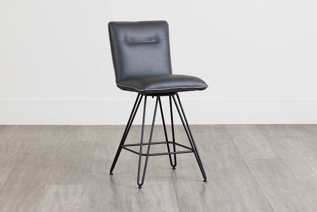 Demi Dark Gray Uph 24" Swivel Barstool