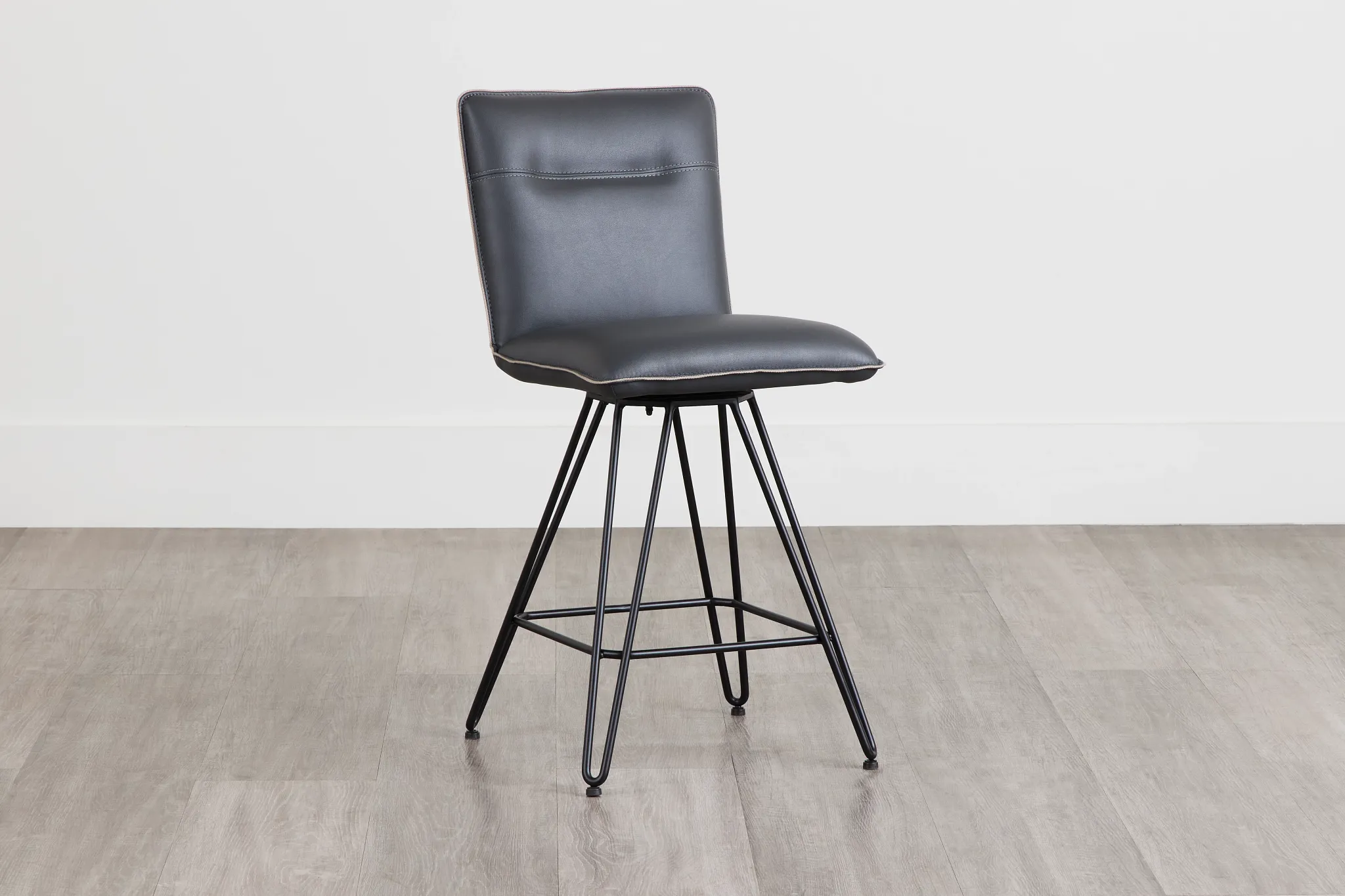 Demi Dark Gray Swivel 24" Upholstered Barstool