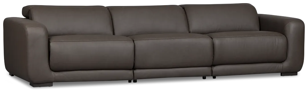 Kieran Dark Brown Lthr/vinyl 3-piece Modular Power Reclining Sofa