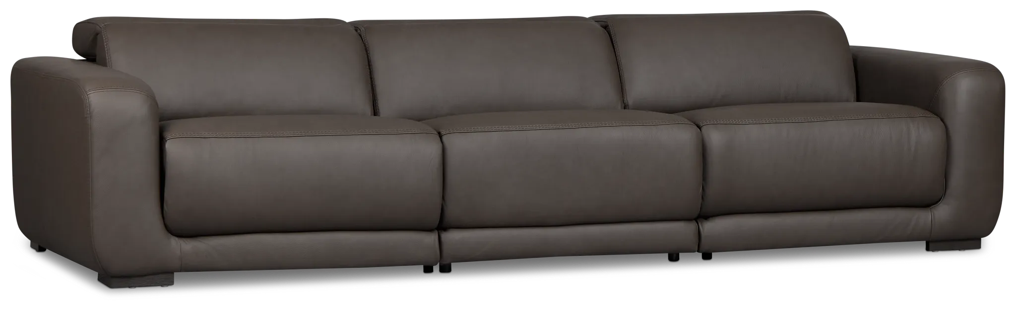 Kieran Dark Brown Lthr/vinyl 3-piece Modular Power Reclining Sofa