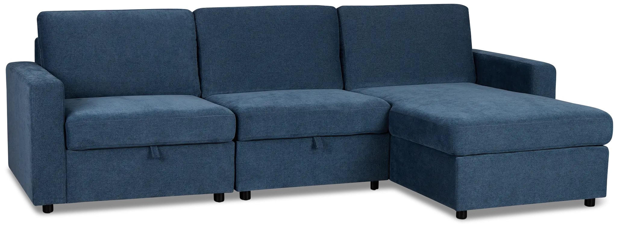 Addie Blue Fabric Right Chaise Storage Sectional Addie Blue Fabric Right Chaise Storage Sectional