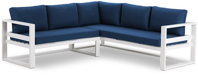 Lisbon Navy Aluminum Small Left Sectional