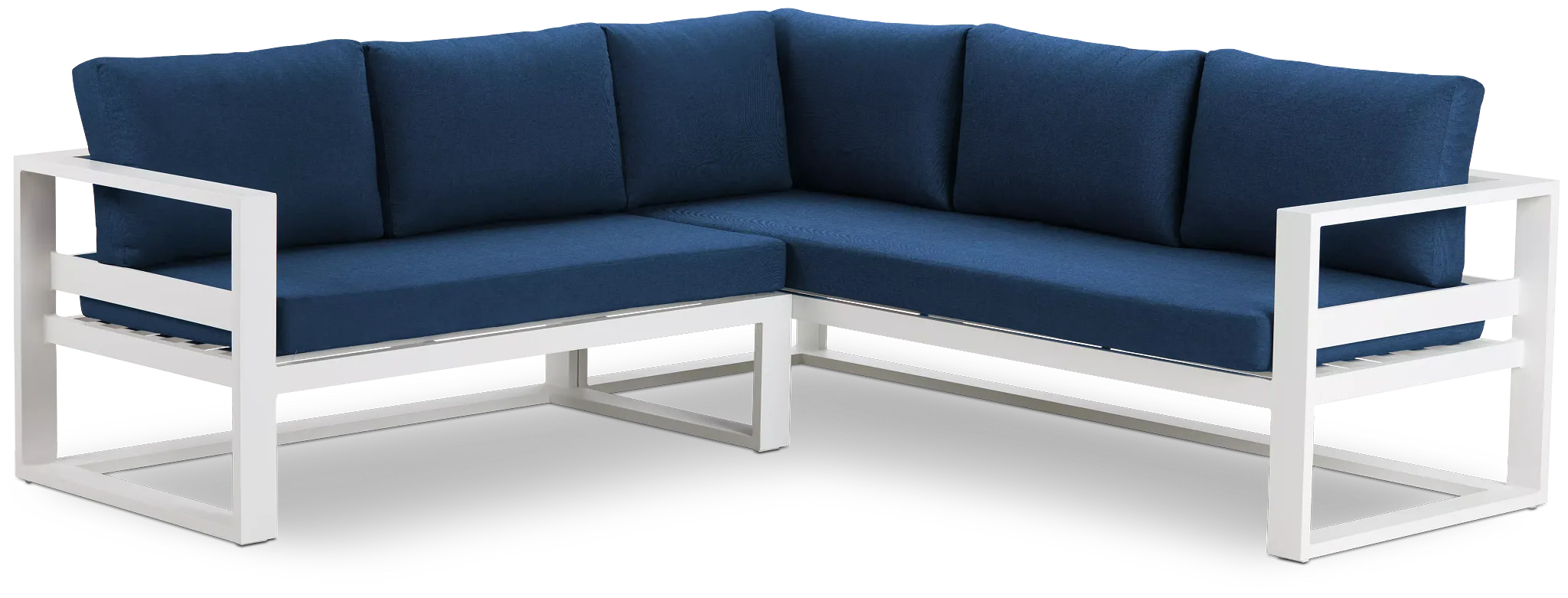 Lisbon Navy Aluminum Small Left Sectional