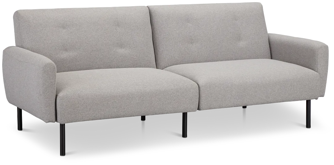 Denali Light Gray Fabric Sofa Futon