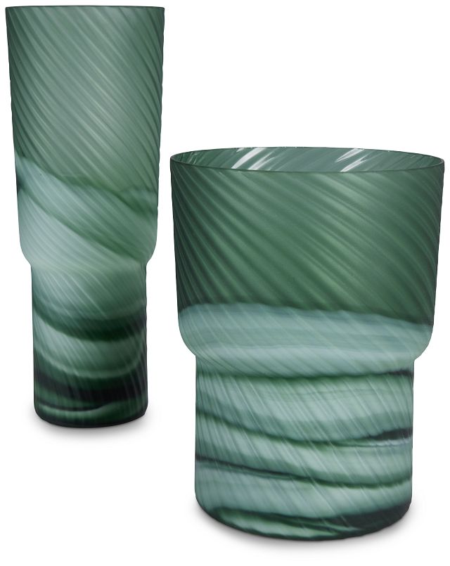 Shiloe Green Medium Vase