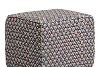 Morgan Orange Fabric Accent Pouf