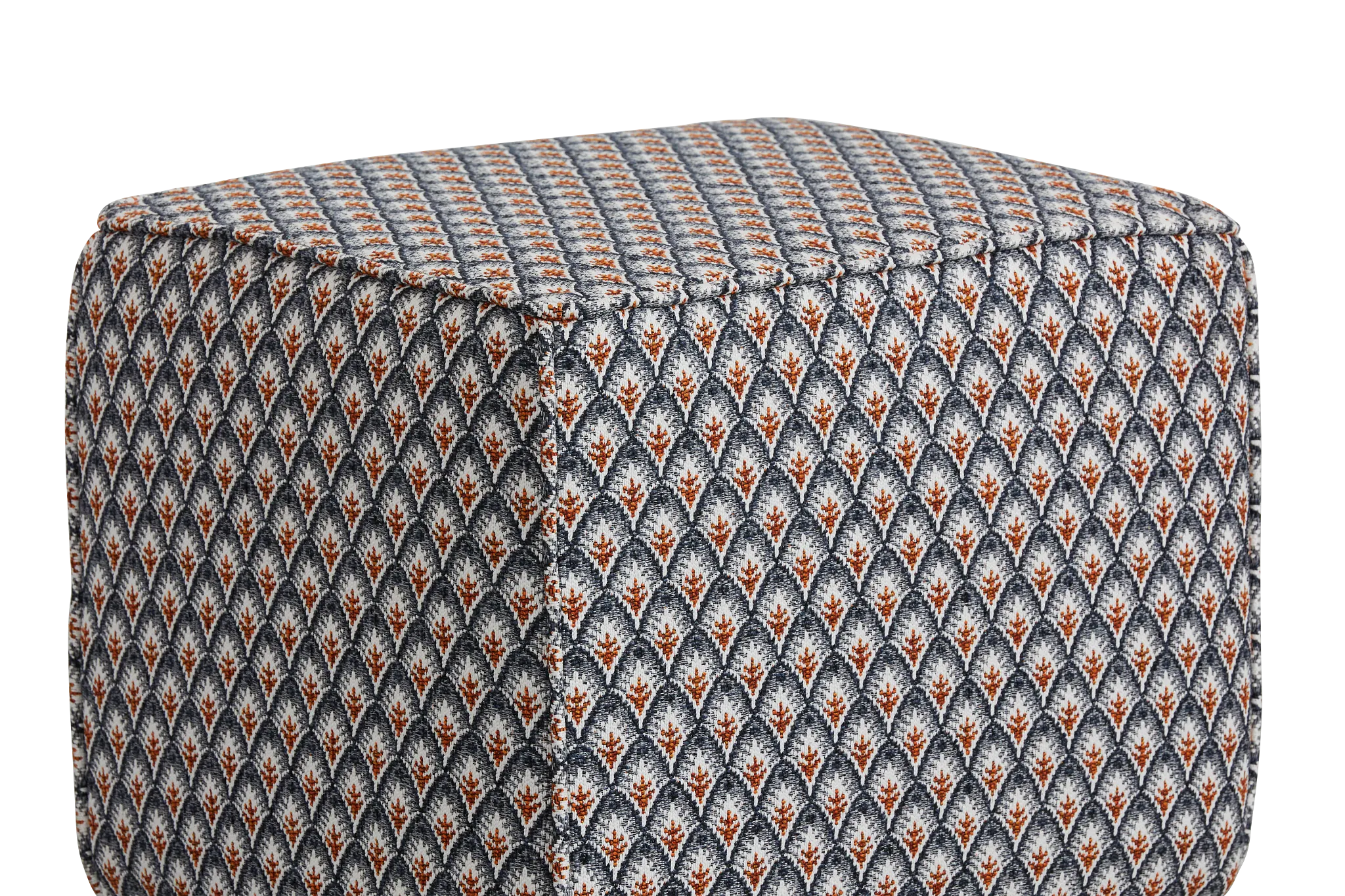 Morgan Orange Fabric Accent Pouf