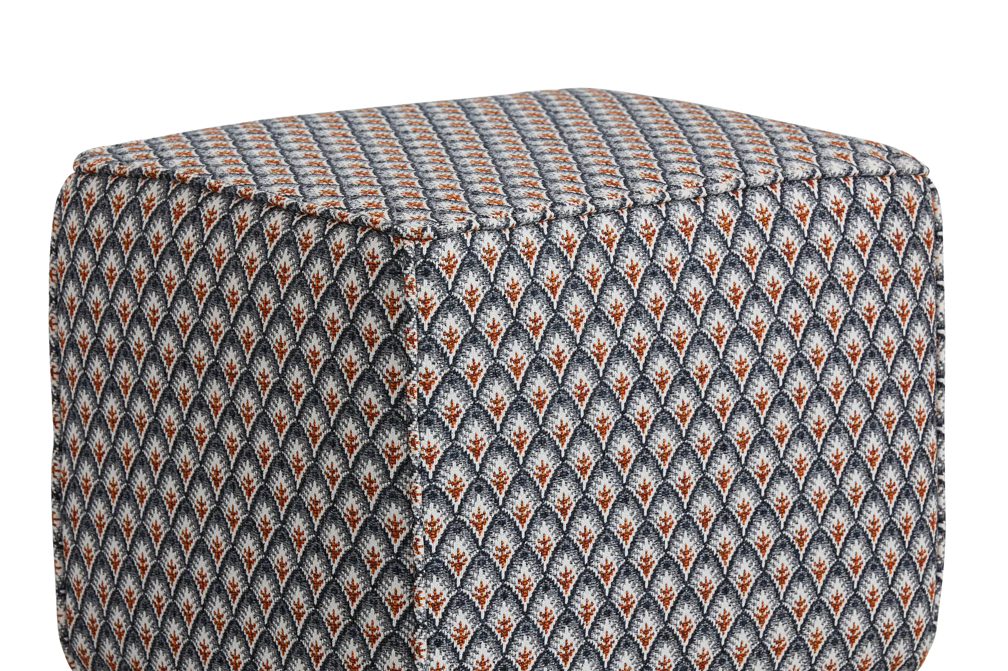 Morgan Orange Fabric Accent Pouf Morgan Orange Fabric Accent Pouf