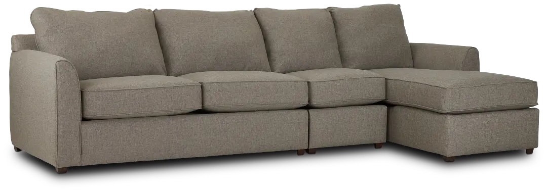 Asheville Brown Fabric Small Right Chaise Sectional Asheville Brown Fabric Small Right Chaise Sectional