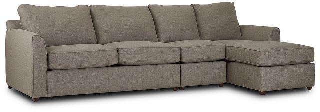 Asheville Brown Fabric Small Right Chaise Sectional (1)