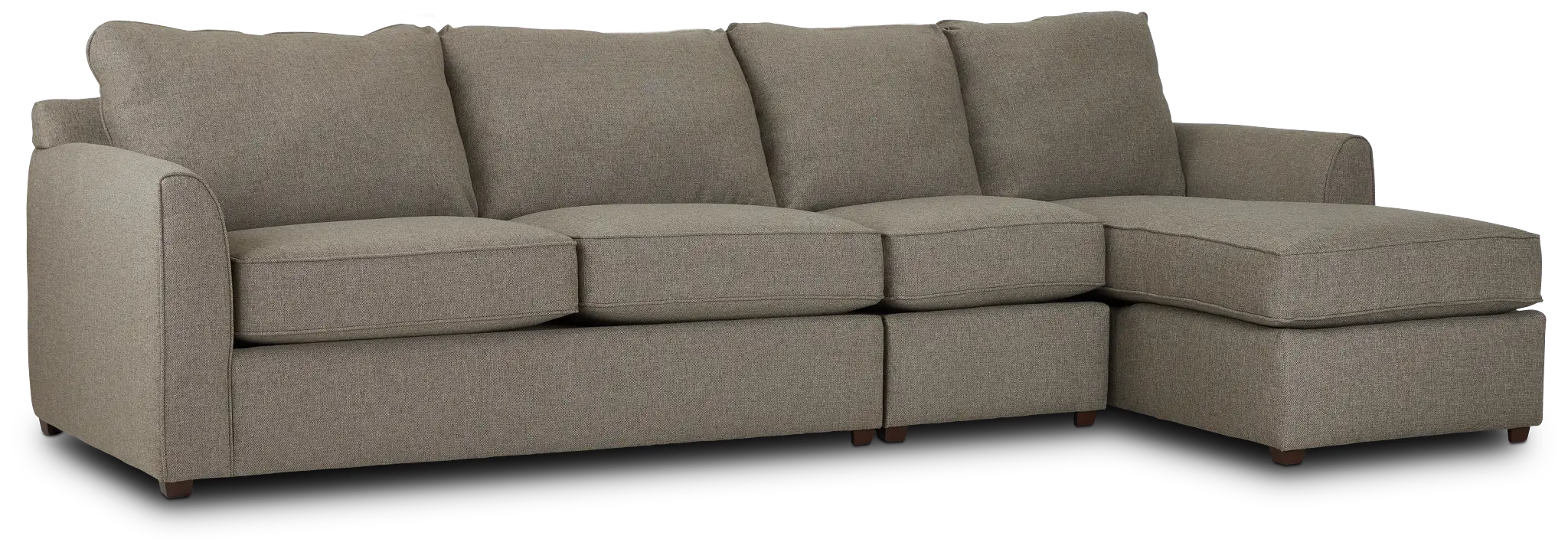 Asheville Brown Fabric Small Right Chaise Sectional Asheville Brown Fabric Small Right Chaise Sectional