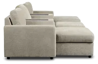 Addie Gray Fabric 6-piece Home Theater With Storage Consoles