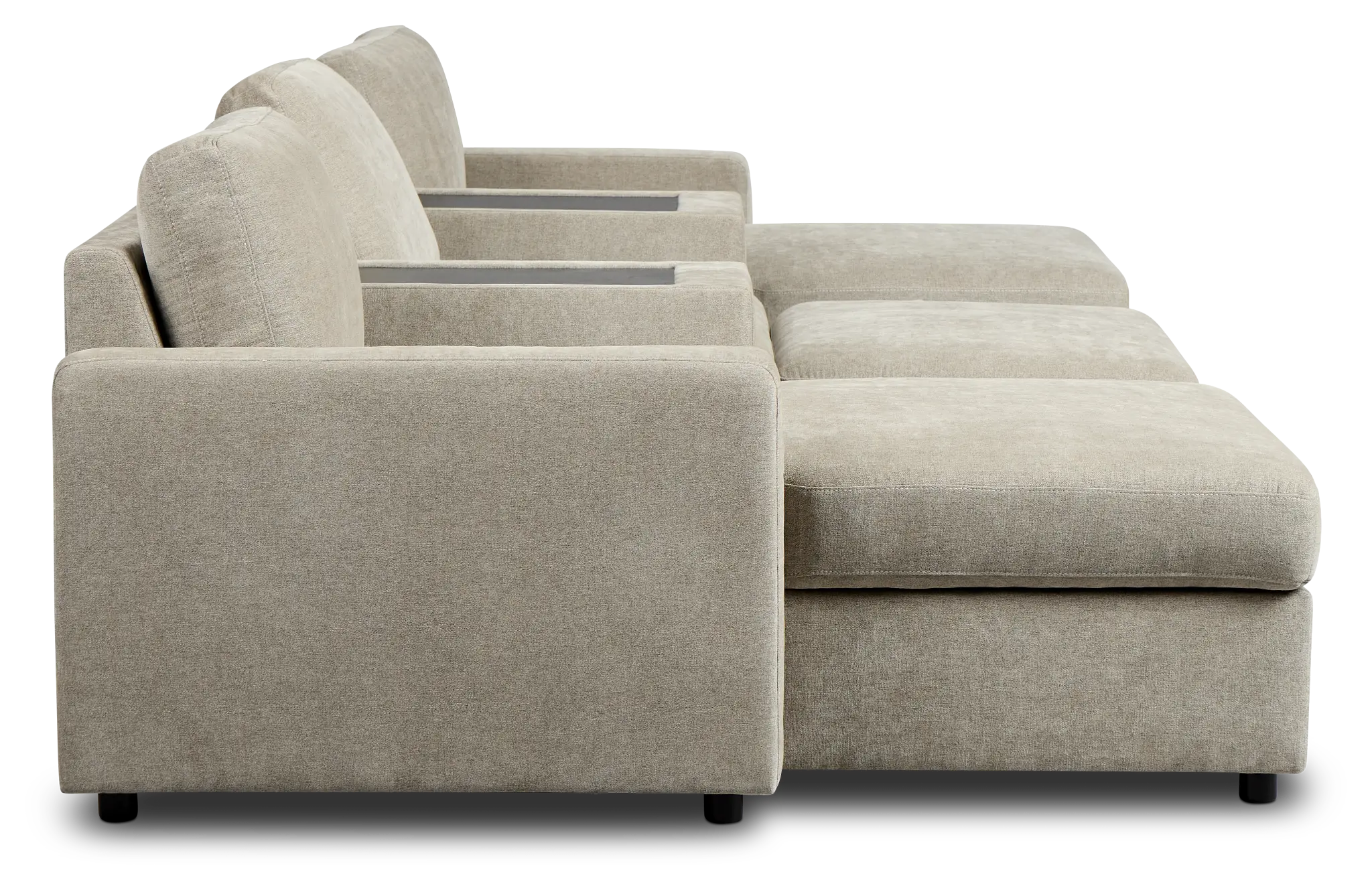 Addie Gray Fabric 6-piece Home Theater With Storage Consoles Addie Gray Fabric 6-piece Home Theater With Storage Consoles