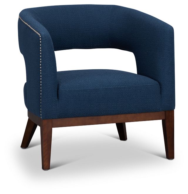 Jaxon Dark Blue Fabric Accent Chair