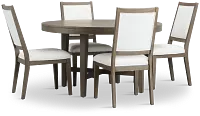 Alden Gray Round Table & 4 Chairs