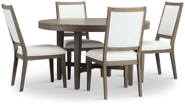 Alden Gray Round Table & 4 Chairs