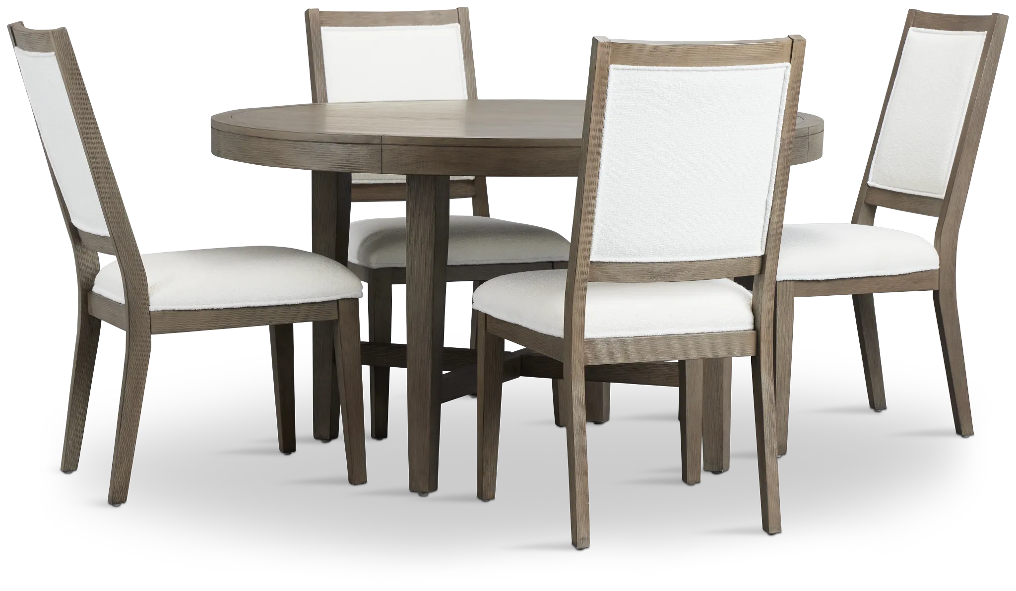 Alden Gray Round Table & 4 Chairs