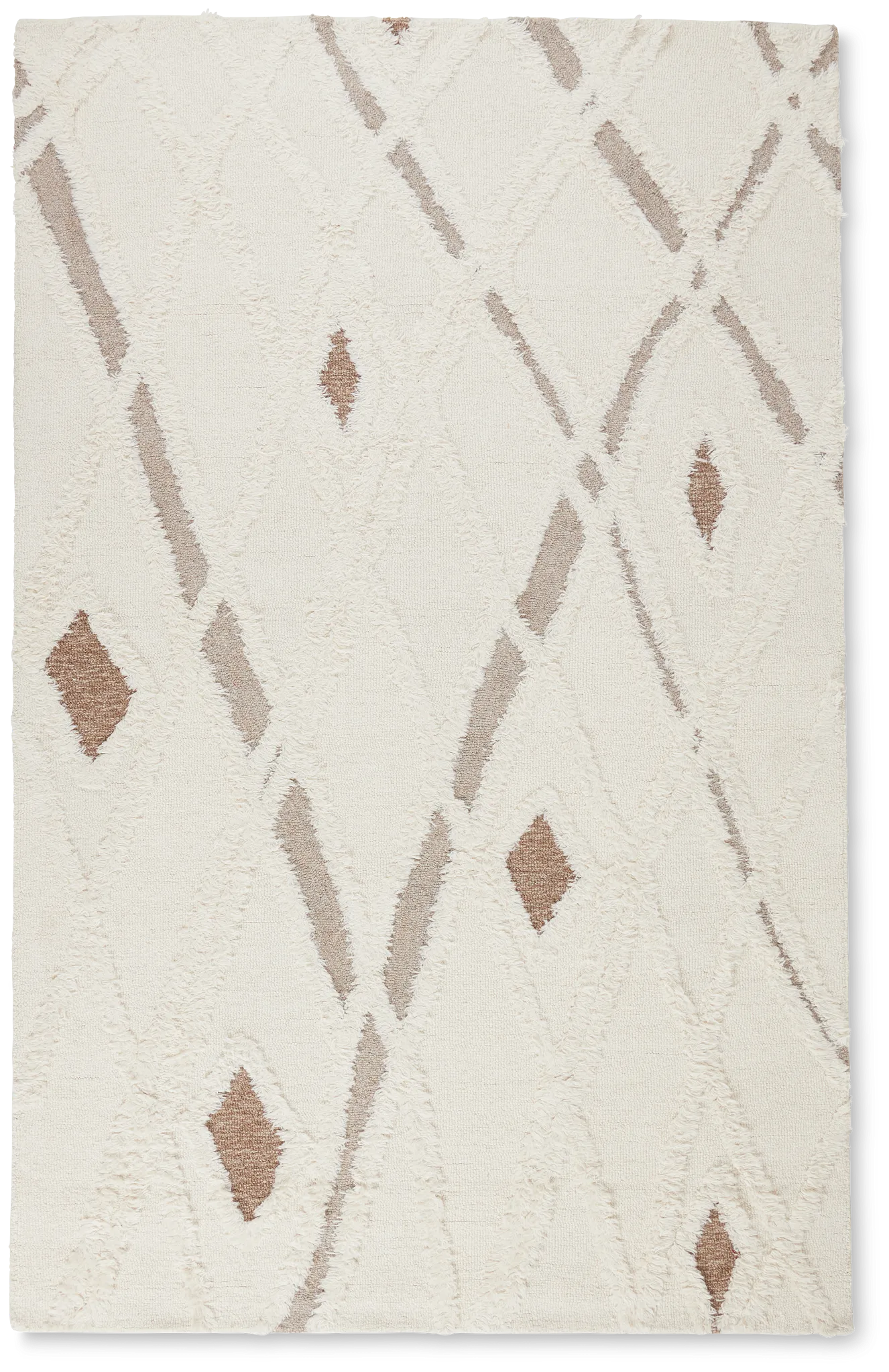 Senza Beige Wool 5x8 Area Rug
