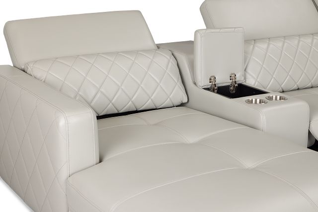 Ava Light Gray Micro Small Dual Power Left Chaise Sectional