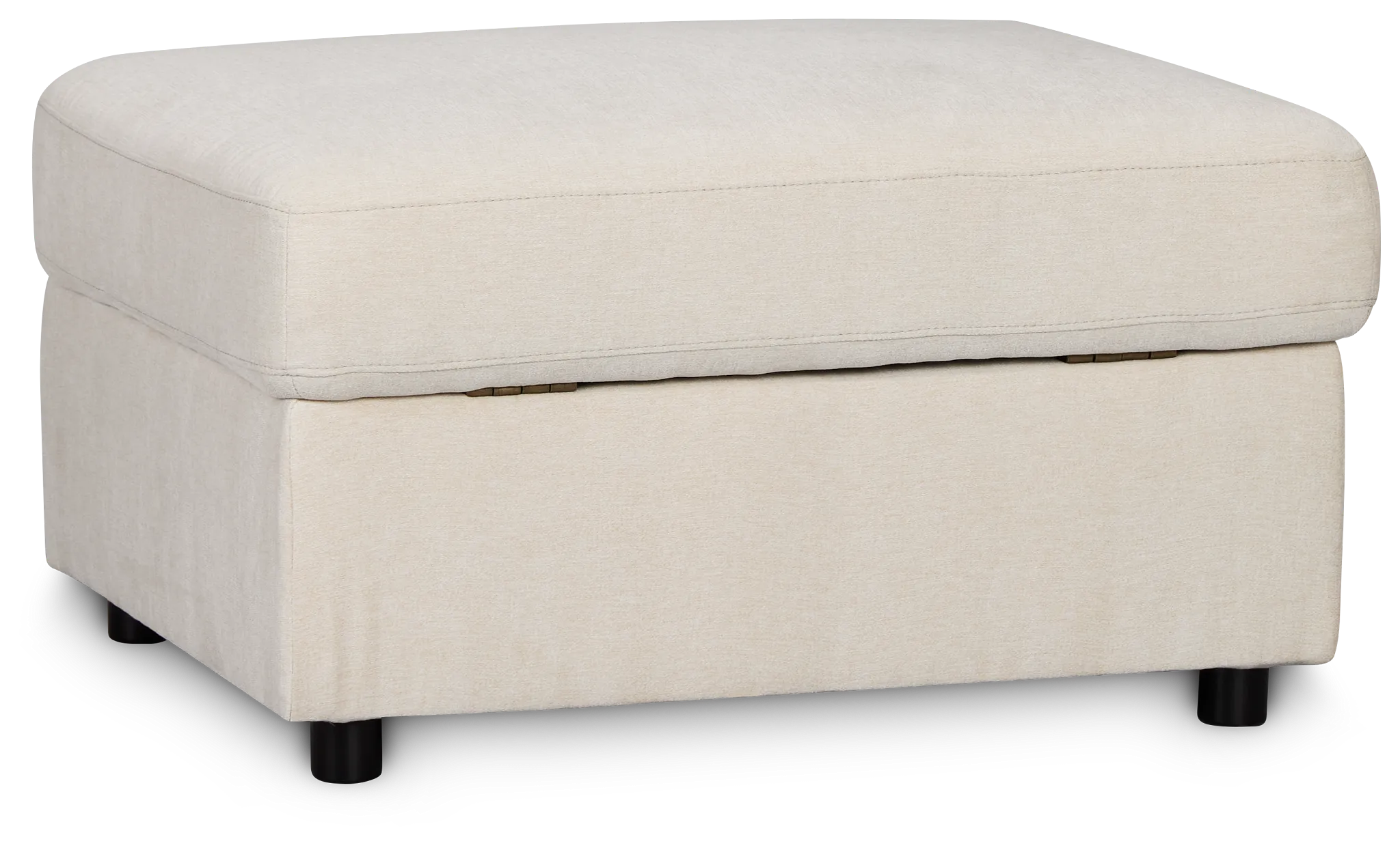 Addie Beige Fabric Storage Ottoman