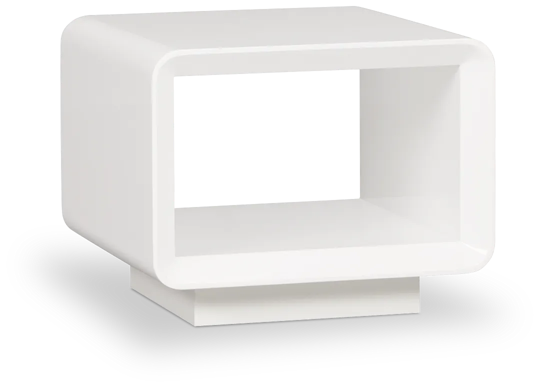Zayden White Square End Table