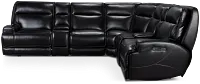 Casey Black Lthr/vinyl Large Triple Power Reclining Two-arm Sectional