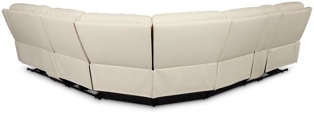 Walker Ivory Lthr/vinyl Large Triple Power Reclining Two-arm Sectional