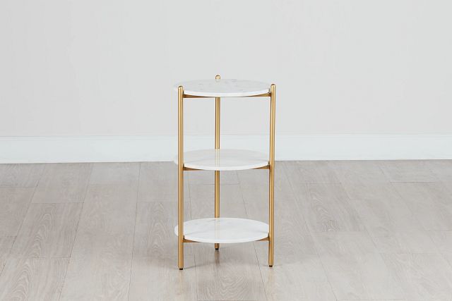 Tier Gold Marble Accent Table (0)