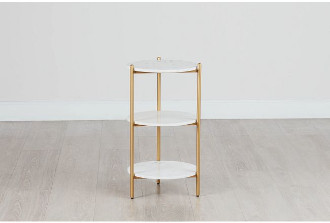 Sorrento Gold Marble Nesting Tables Living Room End Tables City Furniture