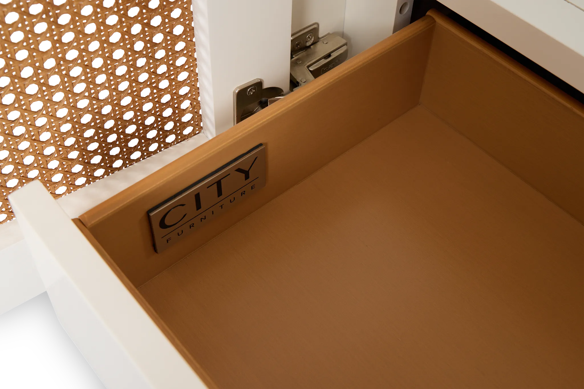 Nantucket Two-tone Woven Bar Cabinet