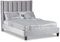 Audrey Dark Gray Velvet Platform Bed