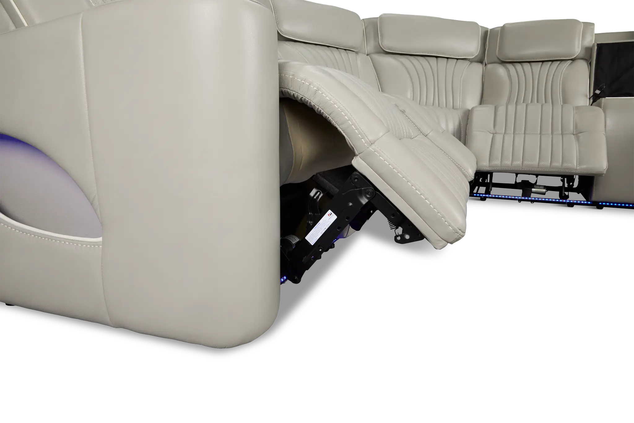 Nova Light Gray Lthr/vinyl Medium 2-arm Quadruple Power Massage Sectional Nova Light Gray Lthr/vinyl Medium 2-arm Quadruple Power Massage Sectional