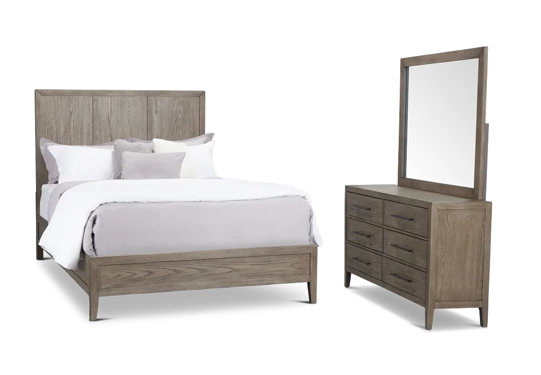Alden Gray Wood Platform Bedroom