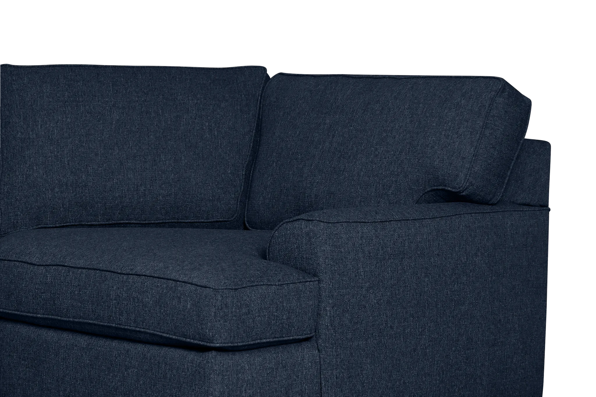 Sinclair Dark Blue Fabric Right Cuddler Innerspring Sleeper Sectional