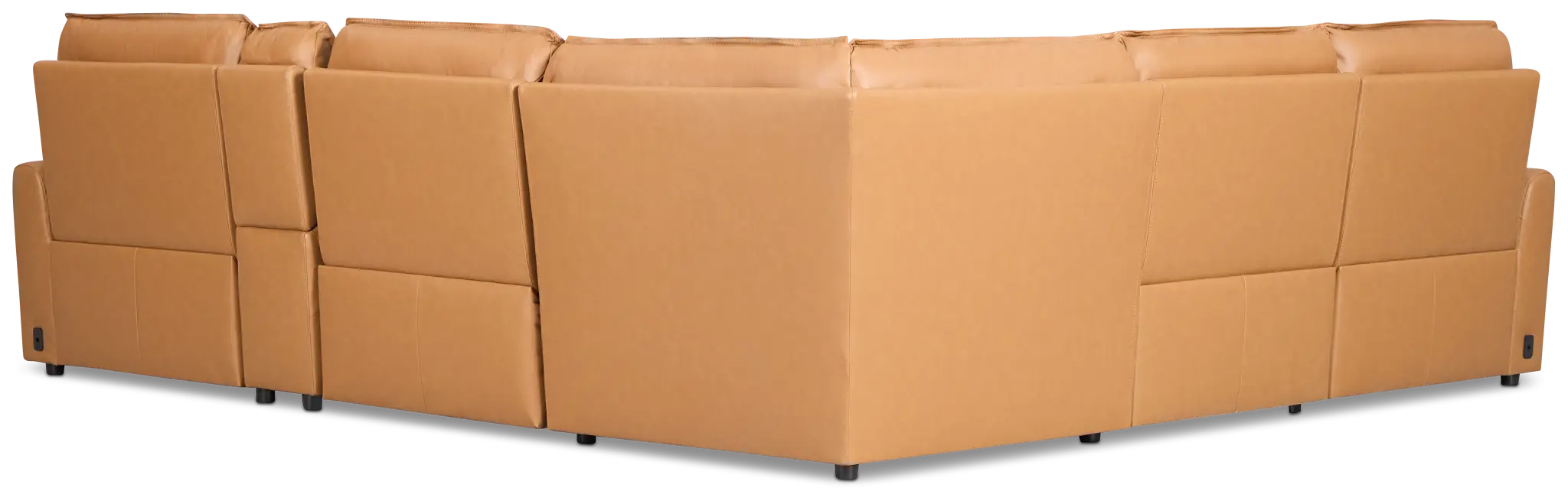 Edison Medium Brown Leather/Vinyl Medium Triple Power 2-arm Sectional Edison Medium Brown Leather/Vinyl Medium Triple Power 2-arm Sectional