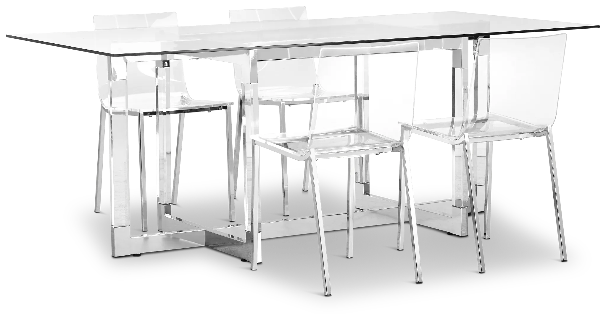 Denmark Glass Rect Table & 4 Chairs