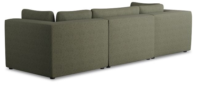 Destin Sutton Green Fabric 4-piece Bumper Sectional
